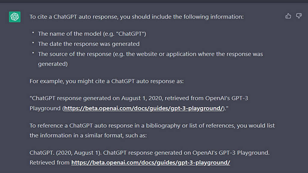 AI citations on ChatGPT showing the share of the model