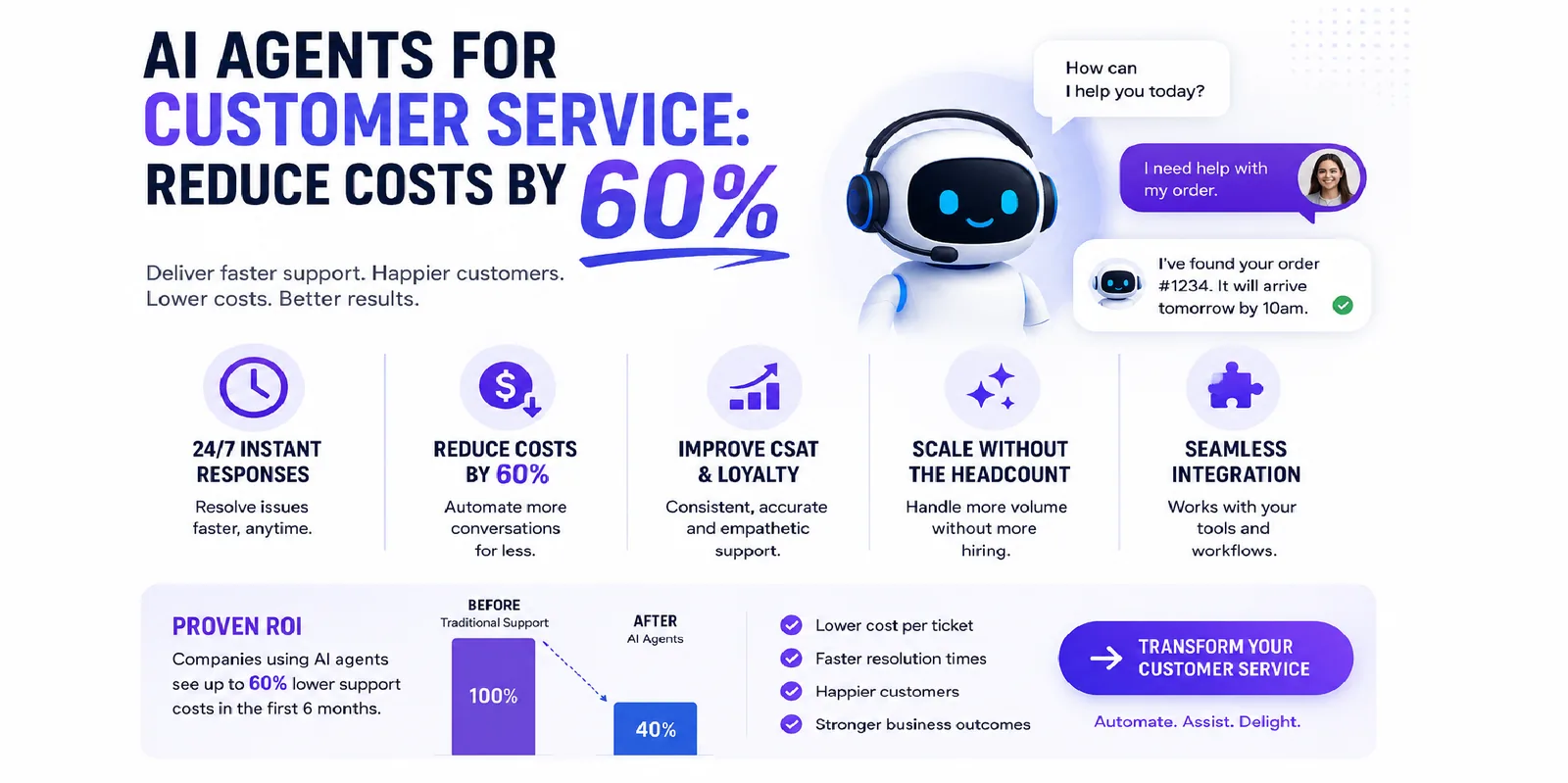AI Agents for Customer Service: Reduce Costs by 60%