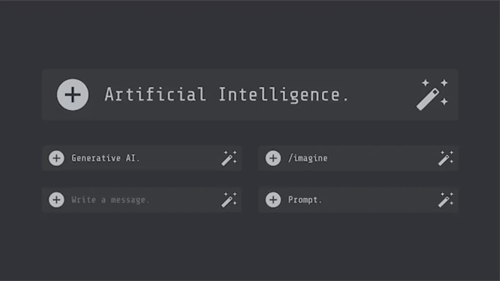 Artificial intelligence chat box simple vector illustration set
